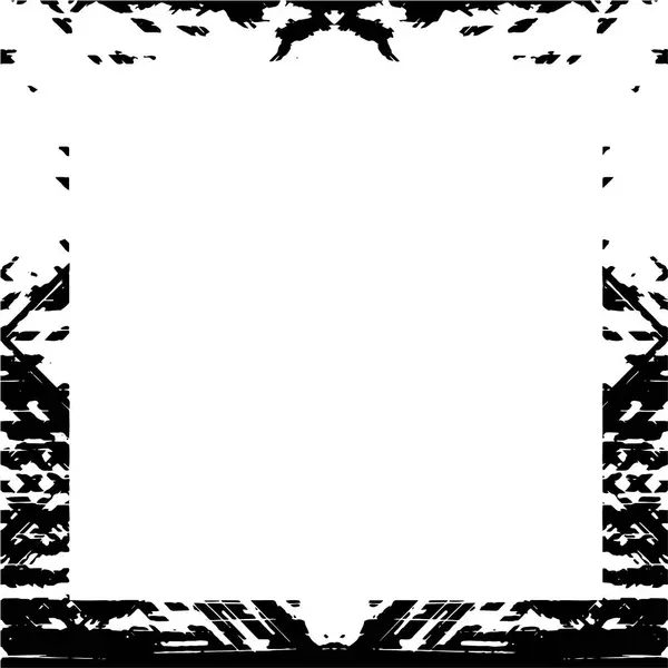 Μαύρο Πλαίσιο Στυλ Grunge Λευκό Φόντο — Διανυσματικό Αρχείο