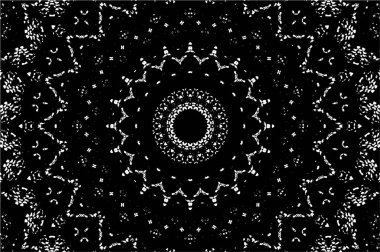 Siyah ve beyaz süslemeli arka plan. Mandala deseni.