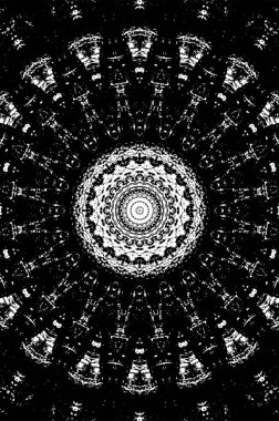 Siyah ve beyaz süslemeli arka plan. Mandala deseni.