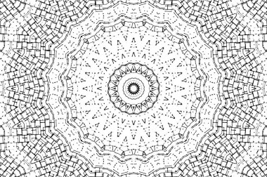 Siyah ve beyaz süslemeli arka plan. Mandala deseni.