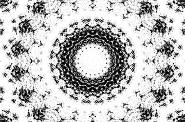 Siyah ve beyaz süslemeli arka plan. Mandala deseni.