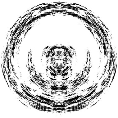 Beyaz arkaplanda soyut siyah yuvarlak şekil. vektör illüstrasyonu