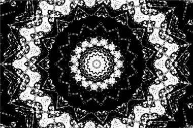 Siyah ve beyaz süslemeli arka plan. Mandala deseni.