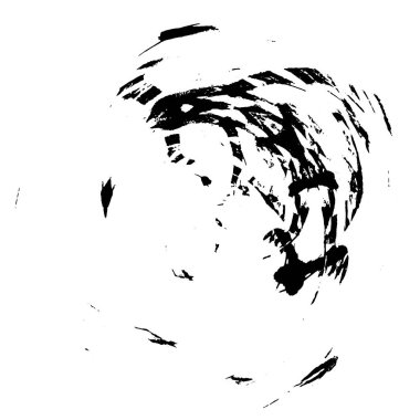 Beyaz arkaplanda soyut siyah yuvarlak şekil. vektör illüstrasyonu