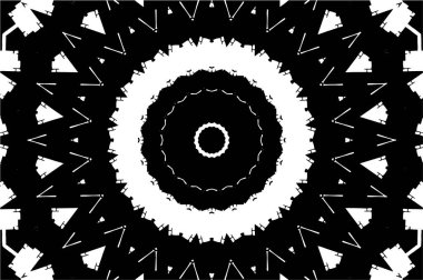 Siyah ve beyaz süslemeli arka plan. Mandala deseni.