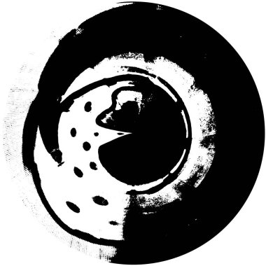 Siyah ve Beyaz Grunge Örtüsü elementi. Kirli Tek Renkli Vektör Çizim Arkaplanı