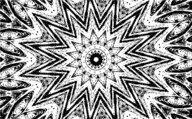 Kaleydoskopik desenli siyah ve beyaz süs arkaplanı