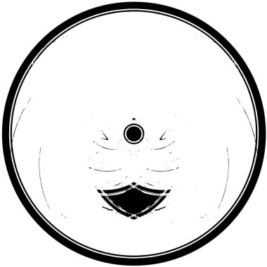 Beyaz arkaplanda soyut siyah yuvarlak şekil. vektör illüstrasyonu    