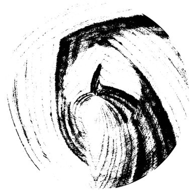 Beyaz arkaplanda soyut siyah yuvarlak şekil. vektör illüstrasyonu    