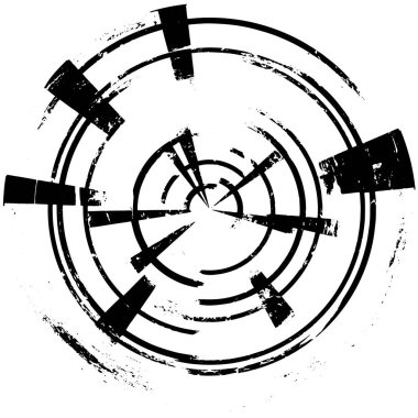 Beyaz arkaplanda soyut siyah yuvarlak şekil. vektör illüstrasyonu    