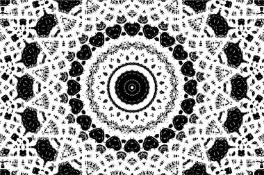 Siyah ve beyaz süslemeli arka plan. Mandala deseni.
