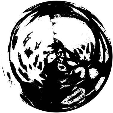 Beyaz arkaplanda soyut siyah yuvarlak şekil. vektör illüstrasyonu