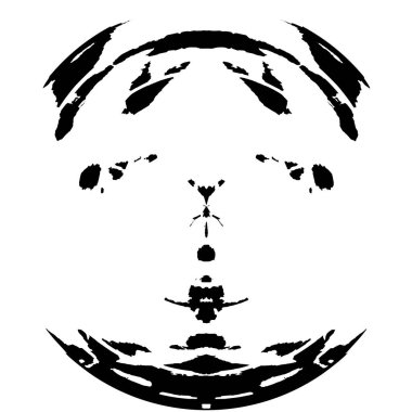 Beyaz arkaplanda soyut siyah yuvarlak şekil. vektör illüstrasyonu