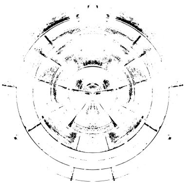 Beyaz arkaplanda soyut siyah yuvarlak şekil. vektör illüstrasyonu