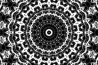 Siyah ve beyaz süslemeli arka plan. Mandala deseni.