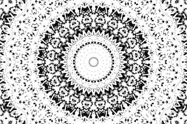 Siyah ve beyaz süslemeli arka plan. Mandala deseni.