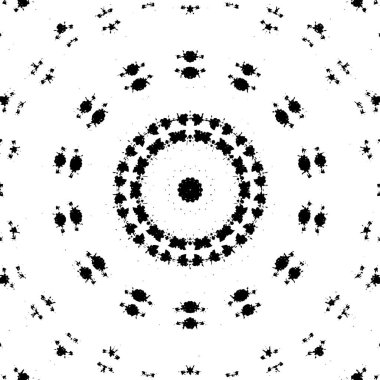 Kaleydoskopik desenli siyah ve beyaz süs arkaplanı