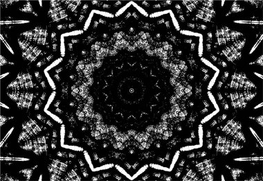 Dekoratif siyah beyaz arka plan. Mandala deseni.