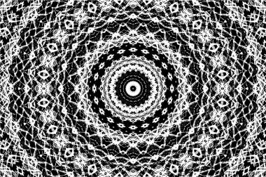 Siyah ve beyaz süslemeli arka plan. Mandala deseni.