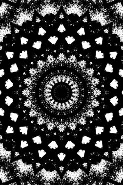 Siyah ve beyaz süslemeli arka plan. Mandala deseni.