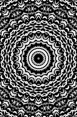 Siyah ve beyaz süslemeli arka plan. Mandala deseni.