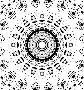 Siyah ve beyaz süslemeli arka plan. Mandala deseni.