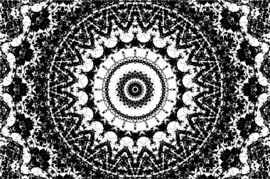 Siyah ve beyaz süslemeli arka plan. Mandala deseni.