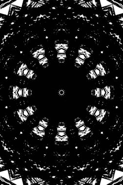 Kaleydoskopik desenli siyah ve beyaz süs arkaplanı