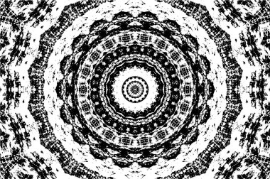 Dekoratif siyah beyaz arka plan. Mandala deseni.