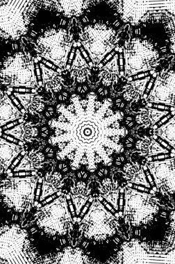 Süslü siyah beyaz arka plan. Mandala deseni.