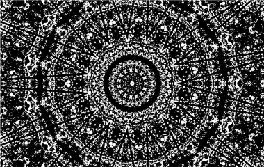 Kaleydoskopik desenli siyah ve beyaz süs arkaplanı