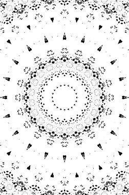 Siyah ve beyaz süslemeli arka plan. Mandala deseni.
