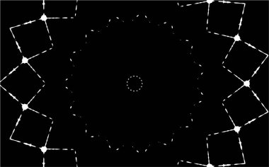 Kaleydoskopik desenli siyah ve beyaz süs arkaplanı