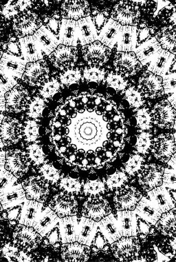 Siyah ve beyaz süslemeli arka plan. Mandala deseni.