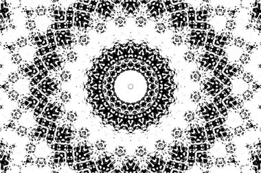 Siyah ve beyaz süslemeli arka plan. Mandala deseni.