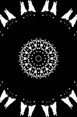 Grunge Yuvarlak Elementi. Yaratıcı Grafik Tasarımı İçin Soyut Çember Boyama. Tehlike Doku Arkaplanı. Bir Kaleydoskop 'un geometrik elementlerine sahip bir halka biçiminde arkaplan