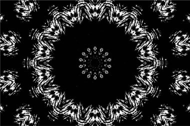 Grunge Yuvarlak Elementi. Yaratıcı Grafik Tasarımı İçin Soyut Çember Boyama. Tehlike Doku Arkaplanı. Bir Kaleydoskop 'un geometrik elementlerine sahip bir halka biçiminde arkaplan