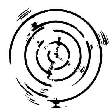 Grunge Yuvarlak Elementi. Yaratıcı Grafik Tasarımı İçin Soyut Çember Boyama. Tehlike Doku Arkaplanı. Bir Kaleydoskop 'un geometrik elementlerine sahip bir halka biçiminde arkaplan