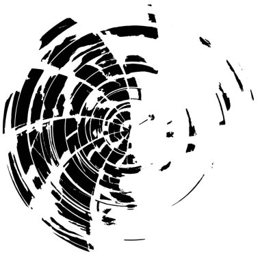 Grunge Yuvarlak Elementi. Yaratıcı Grafik Tasarımı İçin Soyut Çember Boyama. Tehlike Doku Arkaplanı. Bir Kaleydoskop 'un geometrik elementlerine sahip bir halka biçiminde arkaplan