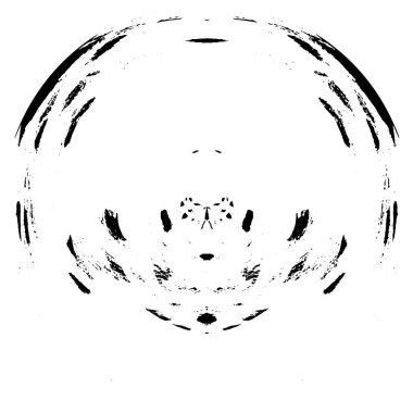 Grunge Yuvarlak Elementi. Yaratıcı Grafik Tasarımı İçin Soyut Çember Boyama. Tehlike Doku Arkaplanı. Bir Kaleydoskop 'un geometrik elementlerine sahip bir halka biçiminde arkaplan