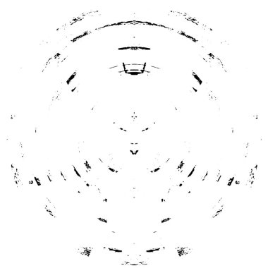 Grunge Yuvarlak Elementi. Yaratıcı Grafik Tasarımı İçin Soyut Çember Boyama. Tehlike Doku Arkaplanı. Bir Kaleydoskop 'un geometrik elementlerine sahip bir halka biçiminde arkaplan