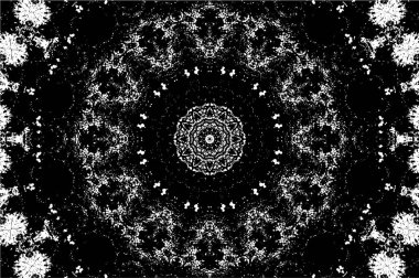 Grunge Yuvarlak Elementi. Yaratıcı Grafik Tasarımı İçin Soyut Çember Boyama. Tehlike Doku Arkaplanı. Bir Kaleydoskop 'un geometrik elementlerine sahip bir halka biçiminde arkaplan