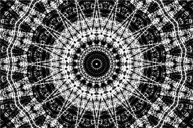 Grunge Yuvarlak Elementi. Yaratıcı Grafik Tasarımı İçin Soyut Çember Boyama. Tehlike Doku Arkaplanı. Bir Kaleydoskop 'un geometrik elementlerine sahip bir halka biçiminde arkaplan