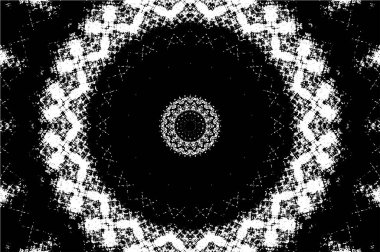 Grunge Yuvarlak Elementi. Yaratıcı Grafik Tasarımı İçin Soyut Çember Boyama. Tehlike Doku Arkaplanı. Bir Kaleydoskop 'un geometrik elementlerine sahip bir halka biçiminde arkaplan