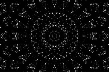 Grunge Yuvarlak Elementi. Yaratıcı Grafik Tasarımı İçin Soyut Çember Boyama. Tehlike Doku Arkaplanı. Bir Kaleydoskop 'un geometrik elementlerine sahip bir halka biçiminde arkaplan