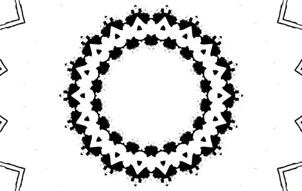 Черный Белый Фон Старый Гранж Винтажный Мандала Фон — стоковый вектор