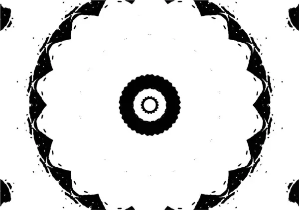 Černý Bílý Pozadí Starý Grunge Vintage Mandala Pozadí — Stockový vektor