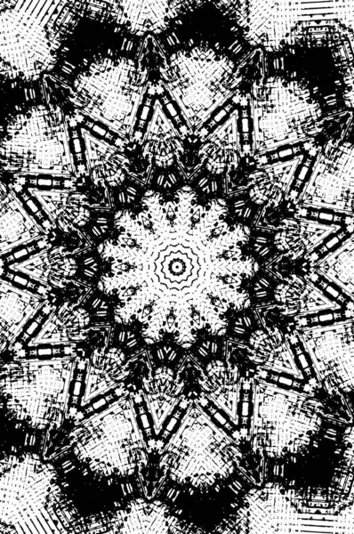 Ornamentaler Schwarzweißer Hintergrund Mandala Muster — Stockvektor