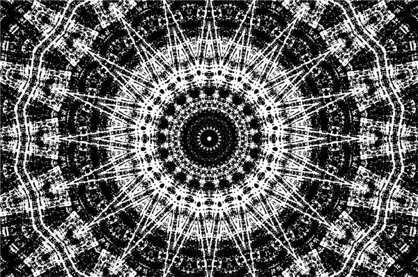 Grunge Yuvarlak Elementi. Yaratıcı Grafik Tasarımı İçin Soyut Çember Boyama. Tehlike Doku Arkaplanı. Bir Kaleydoskop 'un geometrik elementlerine sahip bir halka biçiminde arkaplan