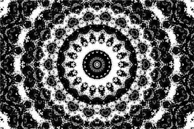 Siyah ve beyaz süslemeli arka plan. Mandala deseni.